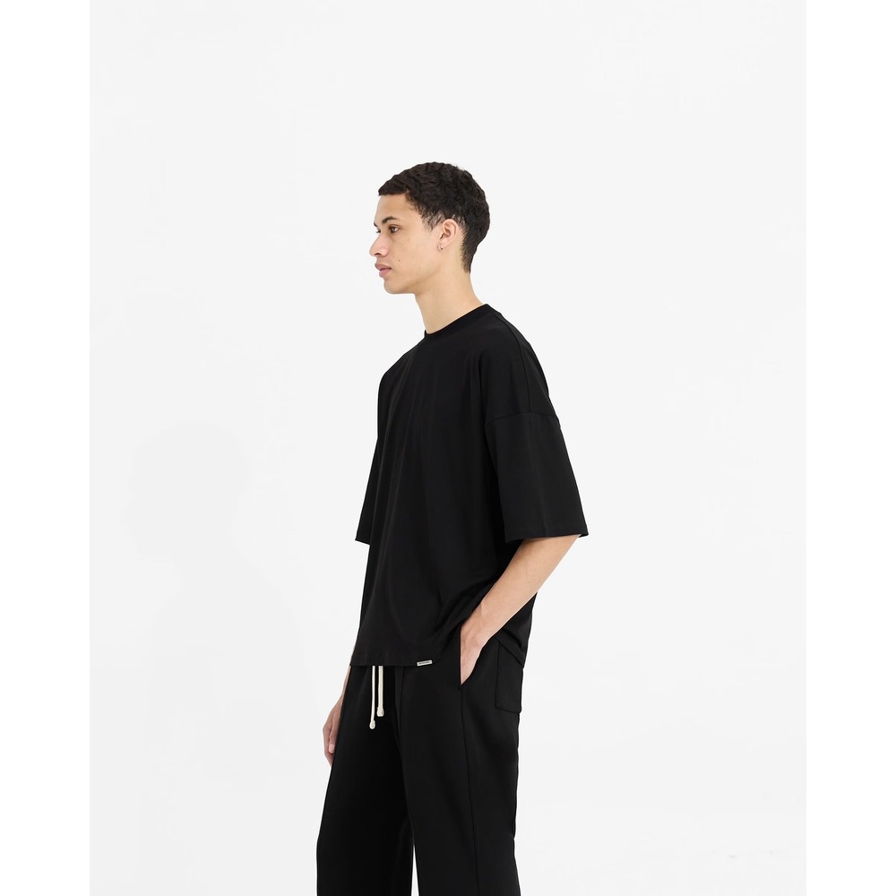 Represent Mens Blank T-Shirt Washed Black Boxy Fit Heavyweight Cotton Large